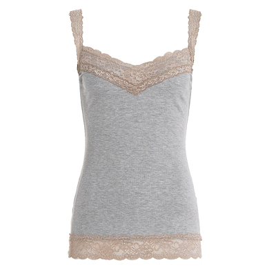 WEEKEEP 纯欲少女撞色蕾丝拼接吊带背心百搭修身收腰内搭打底上衣