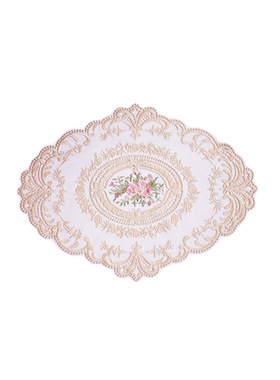 米诺刺绣餐垫杯垫旧风小桌布浮雕