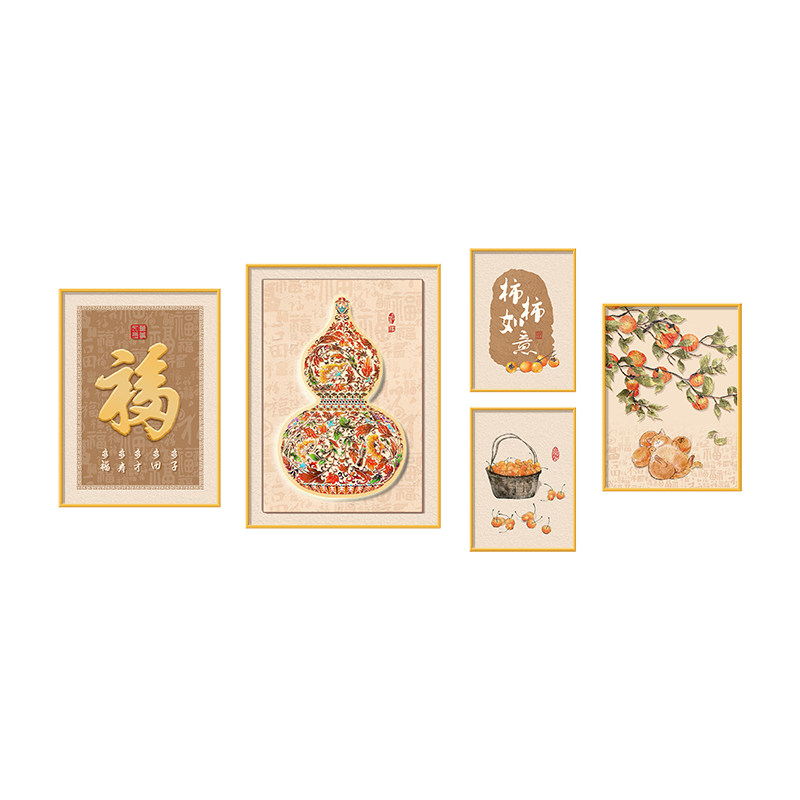 【人气推荐】福禄吉祥客厅组合画