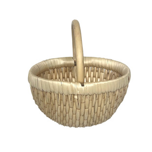 藤编笸箩柳编收纳筐果篮小提篮田园乡村手工编织针线筐水果干箢子