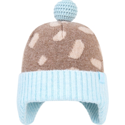 迷你巴拉巴拉儿童帽子男女童宝宝提花保暖护耳针织帽秋冬新款