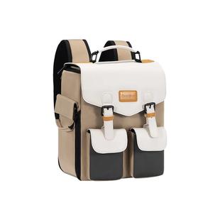 Cwatcun香港品牌休闲双肩包相机背包摄影包手提包防泼水微单单反适用佳能r50 尼康索尼zve10 富士xs20 xt30