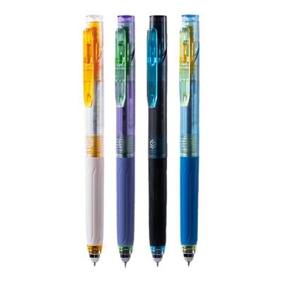 得力六边形战士in核赛博中性笔低重心速干st笔头学生用0.5黑笔顺滑双球珠碳素按动式水笔刷题备考考试sa363