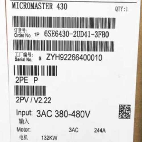 议价西门子MM430变频器380-480V 132千瓦6SE6430-2UD41-3FB0/3FBO