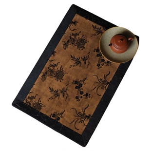 慢蓝梅兰竹菊香云纱茶席双面印花茶桌布茶垫水桶包中式家用茶事包