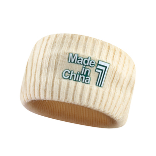 新款字母宽边针织发带秋冬男女户外跑步运动发箍头带保暖护耳头套