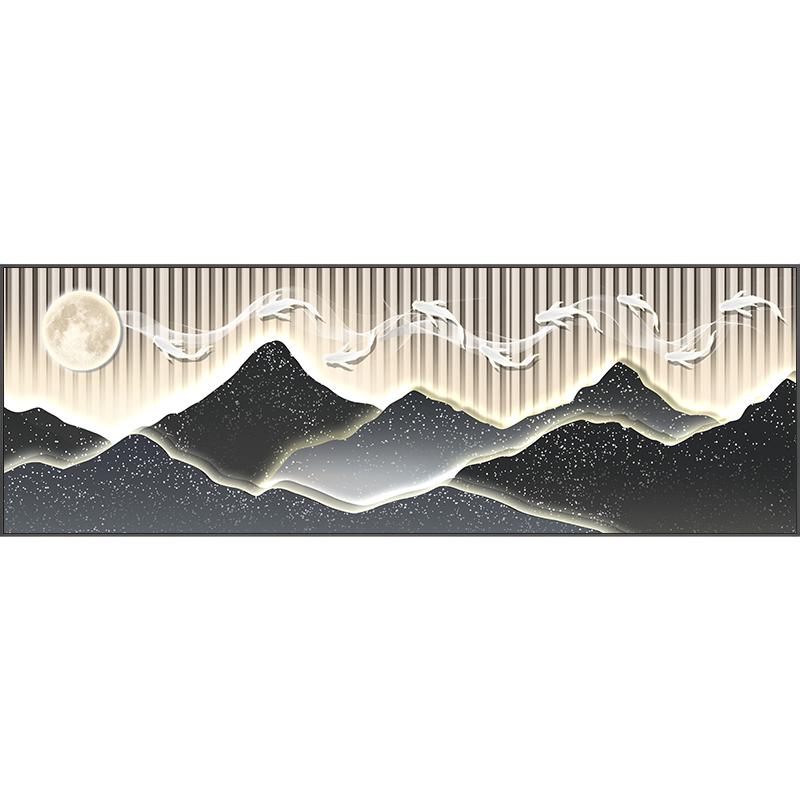 客厅卧室新中式九鱼晶瓷画装饰画