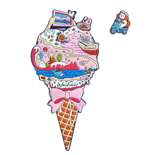 【原创】威海冰箱贴冰激凌强磁礼物猫头山布鲁威斯纪念品伴手礼