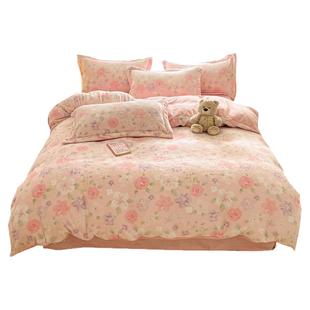 洁丽雅冬季加厚牛奶绒被套单件加绒法兰绒被罩150x200冬天珊瑚绒