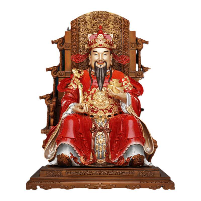 台湾匠人铜雕精工叠染财神爷摆件