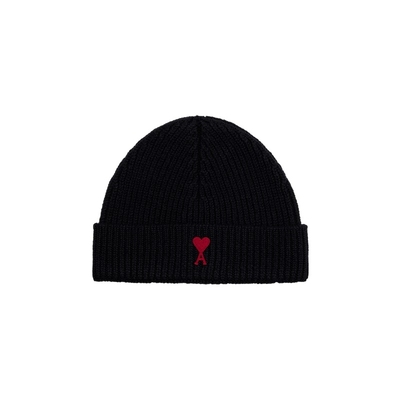 AMIPARIS红色爱心羊毛针织帽
