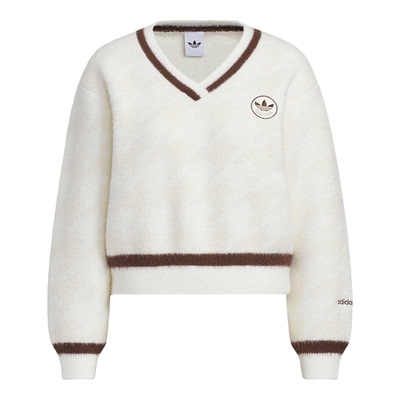 Adidas/阿迪达斯正品三叶草女士V领复古针织耐穿套头衫KC2687