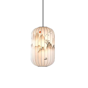 新中式禅意吊灯中国风客厅卧室书房灯古风灯笼茶楼布艺餐厅阳台灯