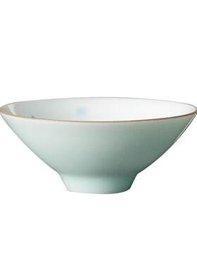 青瓷瓷鱼趣手绘定制斗笠杯