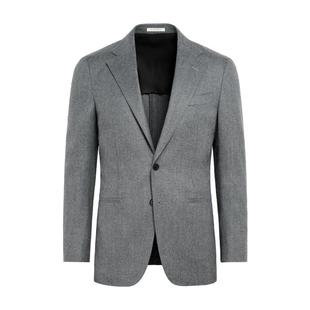 25SUITSUPPLY-中灰色S120支羊毛法兰绒商务休闲西装上衣外套