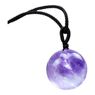 如鸿水晶天然紫水晶球占灵摆吊坠男女款水晶饰品水晶礼物卜项链