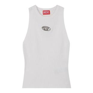 DIESEL/迪赛 女士白色镂空无袖紧身针织上衣银泰百货精品 300217