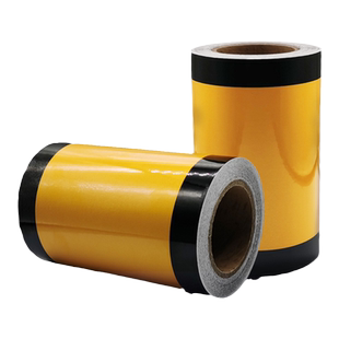 管道危险标识贴纸/20cm黑黄警示胶带/危险源标识/反光黑黄相间危化品标识自带背胶/工厂工业消防通道警告胶带