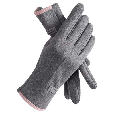 手套女秋冬季防风加绒保暖触屏防水防寒电动车骑行用男款德绒暖手