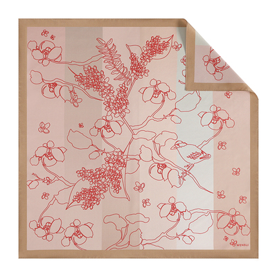 万事利桑蚕丝真丝中方巾喜上枝头