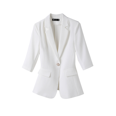 白色小西装外套女气质正装