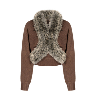 沈月同款JYOSEI角色原创辣妹短款针织开衫女冬季螺纹宽松毛衣外套