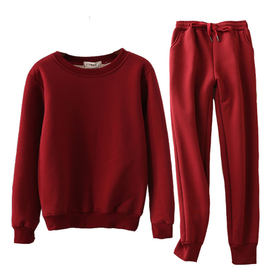 加绒卫衣圆领套头休闲跑步运动