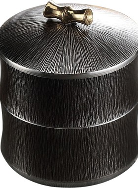 廖达锡器纯锡茶叶罐茶入密封茶仓