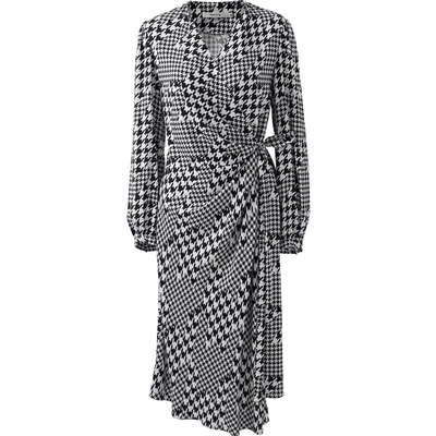 【逐光之旅】玛丝菲尔秋季千鸟格围裹式收腰绑带连衣裙女