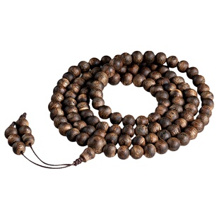 天然越南顺化黑奇楠沉香108颗佛珠手串沉水老料棋楠手链女男款6mm