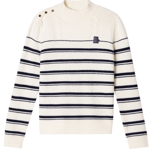 [高智条纹]PSALTER诗篇智性学院风条纹羊毛毛衣毛针织衫冬