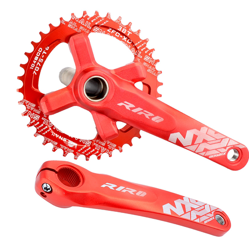 RIRO山地自行车牙盘 中空一体曲柄36/38/40T齿改装正负齿单盘齿盘