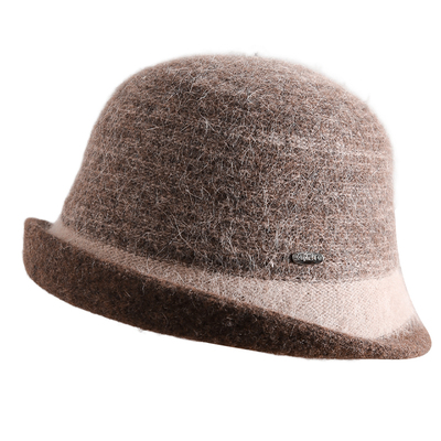 卷边兔毛渔夫帽女复古显脸小盆帽