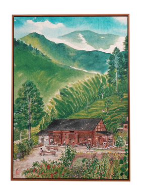 一二山山脚人家皇小小原创装饰画新中式客厅书房沙发背景墙挂画
