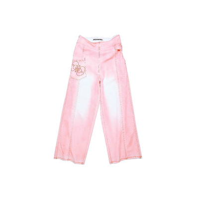 慵懒随性喷色渐变潮汐牛仔裤