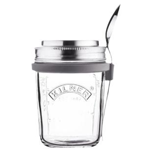 英国Kilner隔夜燕麦杯带勺早餐杯便携酸奶杯沙拉罐家用密封梅森杯