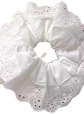 双层蕾丝花边发圈法式浪漫