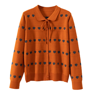 针织衫上衣女春秋季内搭可外穿毛衣洋气减龄娃娃领打底衫宽松大码