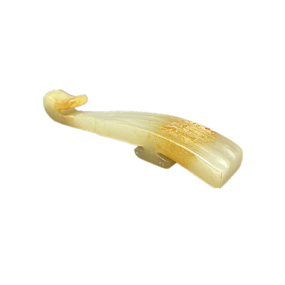 古玩玉器岫玉龙勾玉带钩配饰挂件