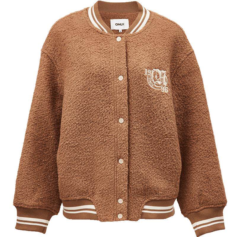 ONLY字母刺绣棒球领撞棉服