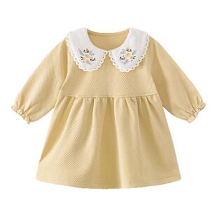 宝宝春秋季新款舒绒长袖连衣裙婴儿公主裙甜美可爱宽松百搭裙子潮