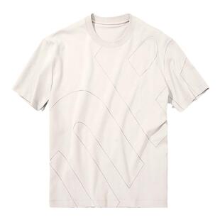 MrBu布先生五分袖t恤衫男款短袖卫衣刺绣时尚上衣秋季KT15730断码