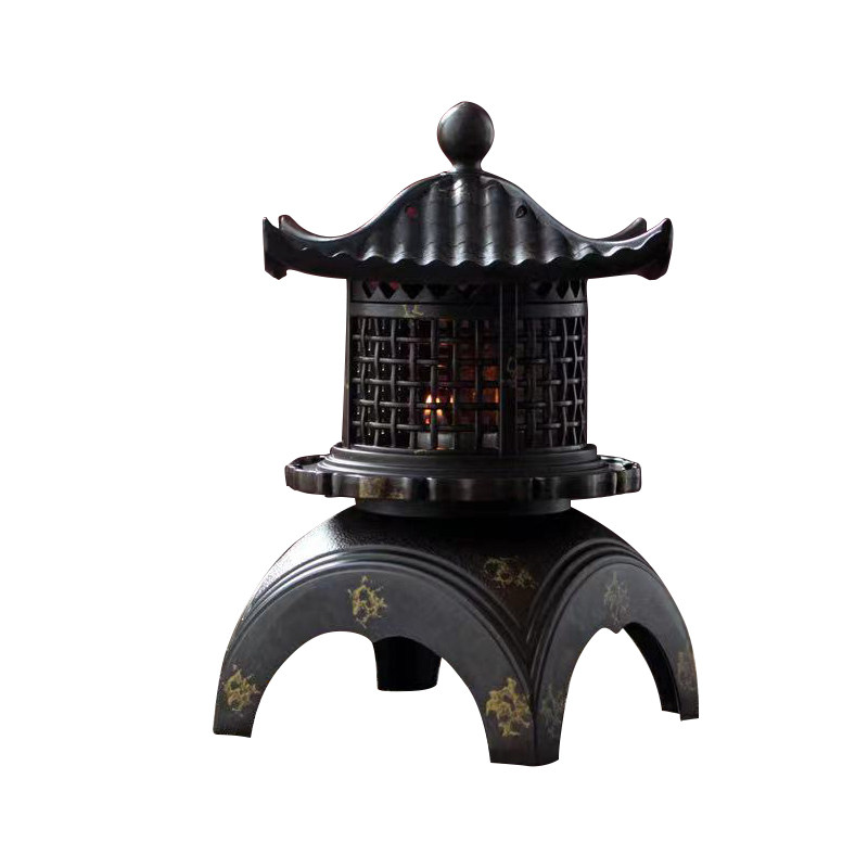 仿古暗香石灯笼香薰炉套装摆件