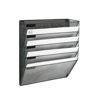 壁挂式A3文件架五层金属试卷菜单8K纸画册杂志报纸收纳挂架简约风