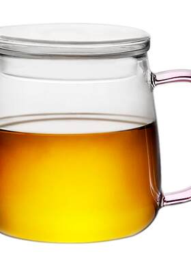 九土日式手工透明带把加厚玻璃杯