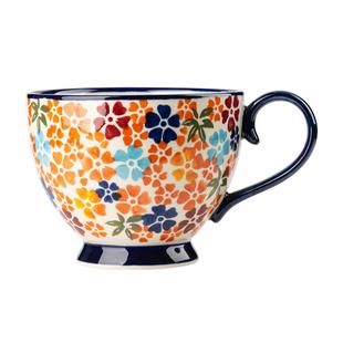 陶瓷杯子情侣水杯办公室马克杯精致复古咖啡杯大容量家用早餐杯女