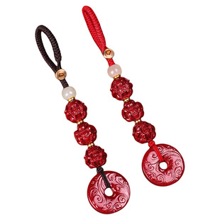 朱砂生肖三合六合挂件护身符本命年钥匙扣2025蛇年平安扣挂饰属蛇