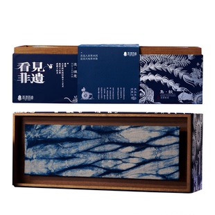 看见丨非遗蓝染茶礼x非遗大师吴健老寿眉x原创礼盒团购logo全定制