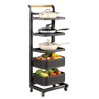 厨房落地多层锅具果蔬收纳架