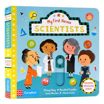 初识小英雄系列 科学家 英文原版绘本 Scientists My First Heroes 科学知识认知启蒙 亲子互动机关操作纸板书 英文版进口英语书籍